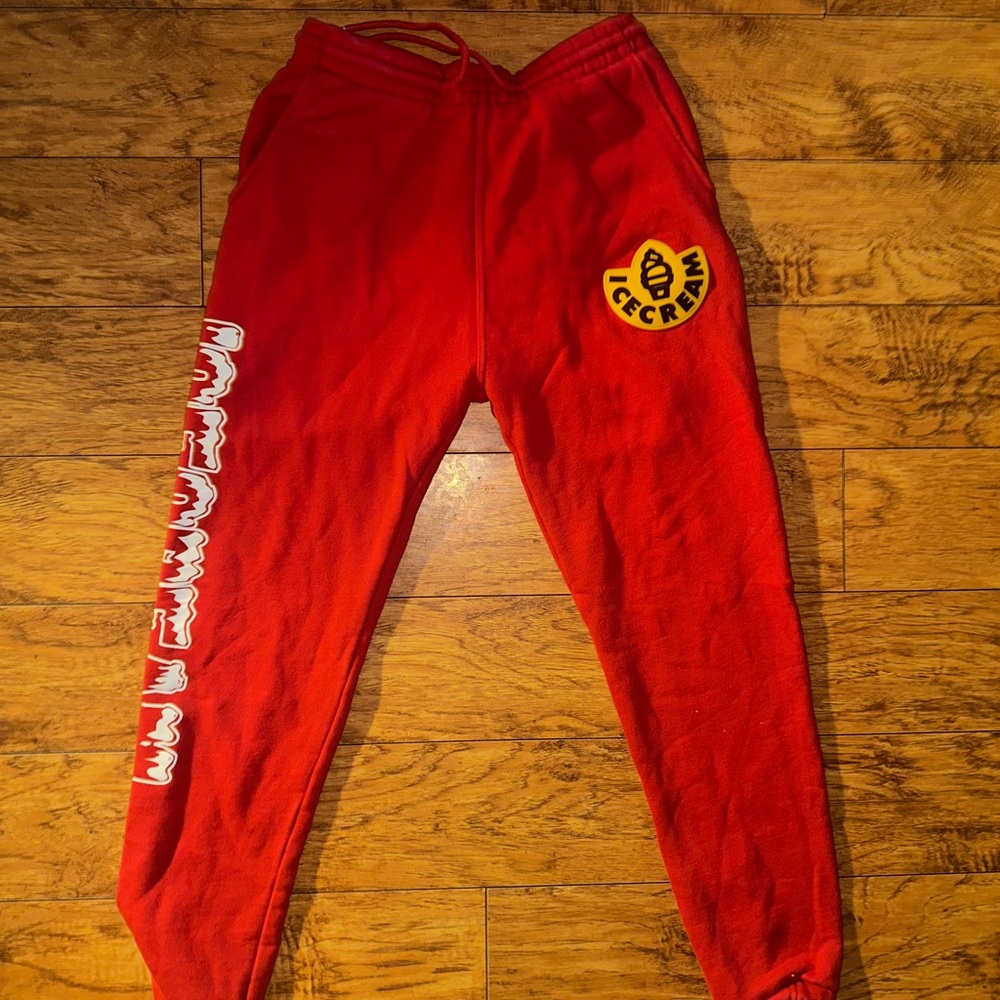 Billionaire Boys Club BBC Ice Cream Sweat Pants Joggers Red Medium